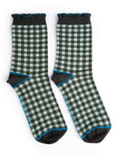 Women's Gingham Frill Socks